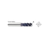 Carbide 4 Flute Double Core Extended Length  TitaNox-POWER End Mills Corner Radius GMG40 Series - Big-tools Industrial Supply Tools for Metal Cutting